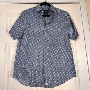 NWOT Vineyard Vine Murray Shirt Mens Small Blue White Flowers Button‎ Down